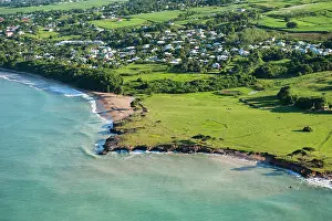 Guadeloupe Prints: Aerial view of Pointe Allegre (the northest headland of Basse-Terre)