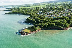 Sustainable Prints: Aerial view of Pointe Nogent, Grand Cul-de-sac Marin, Sainte-Rose, Basse-Terre, Guadeloupe