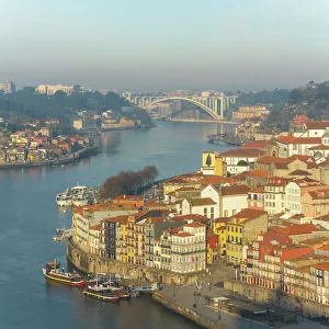 Connections Prints: Aerial view of Porto at dawn, Porto, Norte, Portugal, Europe