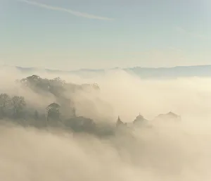 Porto District Prints: Aerial view of Porto at dawn, Porto, Norte, Portugal, Europe