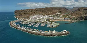 Vacation Spot Prints: Aerial view of Puerto de Mogan, Gran Canaria, Canary Islands, Spain, Atlantic, Europe