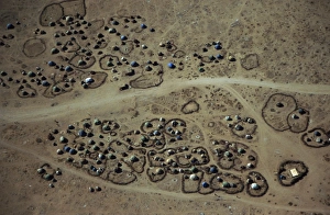 Camps Prints: Aerial view of refugee camps, Darwanaji, Ethiopia, Africa