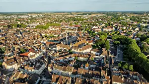Roads Prints: Aerial view reveals Hospices de Beaune in Burgundy