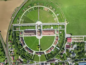 Sustainable Prints: Aerial view of the Royal Saltworks site in Arc-et-Senans
