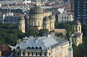 Latvian Prints: Aerial view of the Russian Orthodox Church