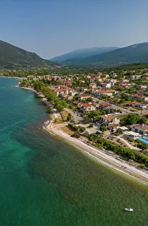 Kefalonia Prints: Aerial view of Sami, Kefalonia, Ionian Islands, Greek Islands, Greece, Europe
