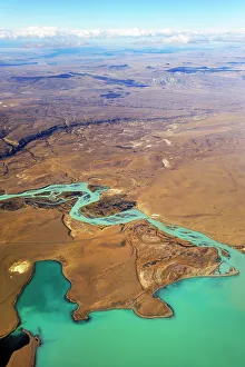 Fluvial Prints: Aerial view of the Santa Cruz River around El Calafate