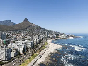 Cityscapes Prints: Aerial view of Sea Point, Cape Town, Western Cape, South Africa, Africa
