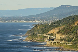 Costal Prints: Aerial view of Seacliff Bridge at Coalcliff, New South Wales, Australia, Pacific