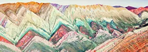 Wonders Prints: Aerial view of Serrania de Hornocal mountain range, Humahuaca, Jujuy, Argentina