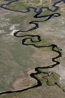 Aerial view of the Snake River, Wyoming, United States of America, North America