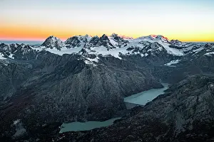 Hour Prints: Aerial view of the snowy Bernina Range