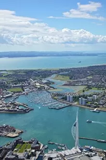 Hampshire Collection: Aerial view of the Spinnaker Tower and Gunwharf Quays, Portsmouth