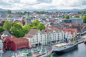 Communication Prints: Aerial view of Stavanger skyline during daytime, Stavanger, Norway