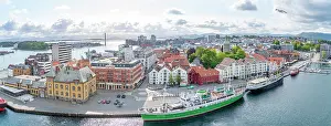 Neighborhoods Prints: Aerial view of Stavanger skyline during daytime, Stavanger, Norway