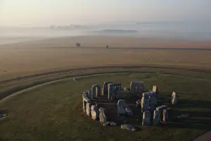 Wiltshire Prints: Aerial view of Stonehenge, UNESCO World Heritage Site, Wiltshire, England