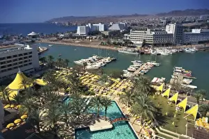 Eilat Prints: Aerial view over swimming pool