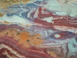 Striped Prints: Aerial view taken by drone of desert area near Capitol Reef National Park on a summer day