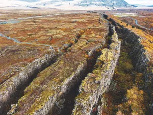 Icelands Prints: Aerial view of Thingvellir National Park