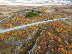 aerial view thingvellir national park