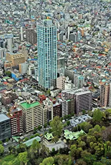Skyscrapers Prints: Aerial view from the Tokyo Metropolitan Government Building, Shinjuku ward, Tokyo, Japan