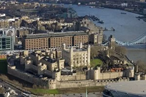 City Of London Collection: Aerial view of the Tower of London, UNESCO World Heritage Site, London, England, United Kingdom