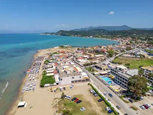 Crystal Clear Prints: Aerial view of town and Paralia Sidari Beach