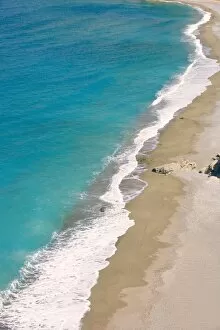 Aerial view of Triopetra Beach, Crete, Greek Islands, Greece, Europe