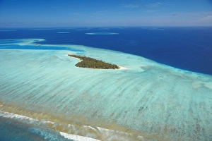 Infinity Prints: Aerial view of a tropical island, Maldives, Indian Ocean, Asia