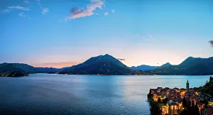 Varenna Prints: Aerial view of Varenna, Lake Como, Lecco province, Lombardy, Italy