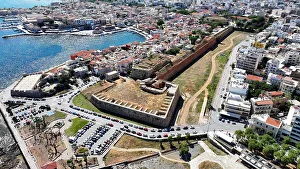 Venetian Prints: Aerial view of the Venetian port of Chania