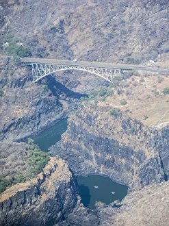 Aerial view of Victoria Falls on the Zambezi River, UNESCO World Heritage Site