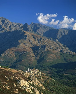Balagne Prints: Aerial view over the village of Montemaggiore
