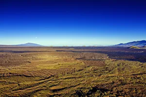 Big Island Prints: Aerial view of volcanic landscape, Mauna Kea, Big Island, Hawaii