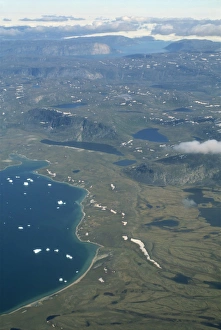 Ilulissat Prints: Aerial view of west coast of Greenland