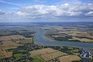 Yacht Prints: Aerial view of yachts moored in Chichester Marina
