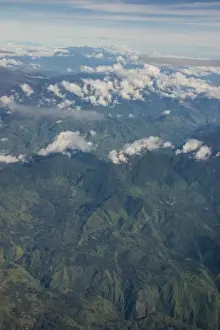 Papua New Guinea Prints: Aerial of the western highlands of Papua New Guinea, Pacific