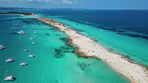 Formentera Prints: Aerial of the white sand beach of Platja de Ses Illetes