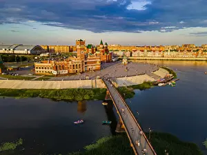 Aerial of Yoshkar-Ola, Mari El Oblast, Russia, Europe