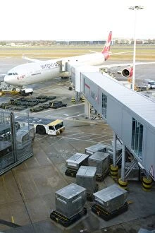 Aeroplane on ground, Heathrow Airport, London, England, United Kingdom, Europe