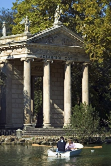 Images Dated 21st October 2007: Aesculapius Temple, Lake in Villa Giulia Garden, Rome, Lazio, Italy, Europe