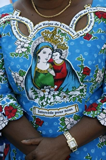 Lourdes Prints: African Catholic woman, Lourdes, Hautes Pyrenees, France, Europe