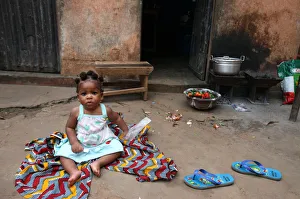 Girls Prints: African child, Lome, Togo, West Africa, Africa