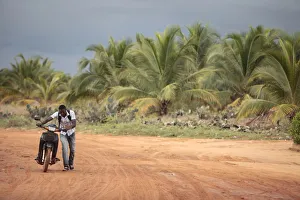 Benin Prints: African road, Ouidah, Benin, West Africa, Africa