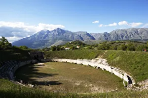 Amphitheater Prints: Afternoon light at Alba Fucens Roman Amphiteather, Abruzzo, Italy, Europe