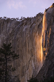 Rock Cliff Prints: Afternoon light on Horsetail Falls