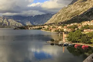 Montenegro Prints: Afternoon reflections, stunningly beautiful Bay of Kotor (Boka Kotorska), Kotor