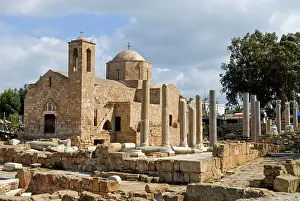 Ancient Ruins Prints: Agia Kyriaky church in the archaeological site of the early Christian basilica of Panagia Chrysopolitissa