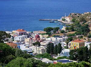 Seacoast Prints: Agia Marina, elevated view, Leros Island, Dodecanese, Greek Islands, Greece, Europe