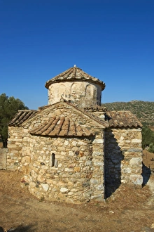 Byzantine Prints: Agio Apostoli, Byzantine church, Naxos, Cyclades Islands, Greek Islands, Greece, Europe